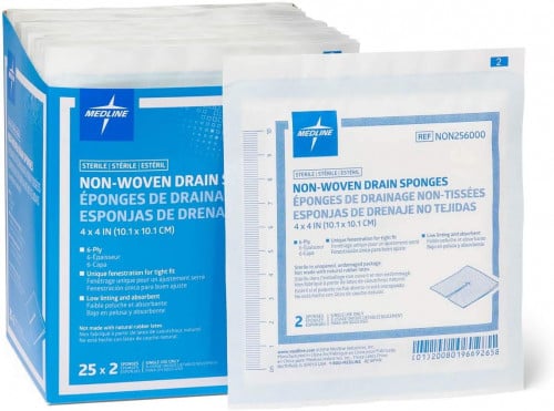 شاش معقم 4 في 4 ميدلاين 2 طبقة non woven drain spo...
