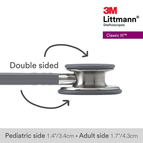 سماعة ليتمان الاصلية كلاسيك رصاصي 3M Littmann Clas...