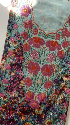 مخور قطن ليبرتي لندن ذهب تطريز سلسلة مع شيلة سادة