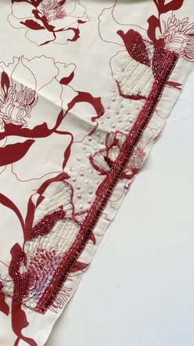 مخور حرير ايطالي شغل يد خرز ولولو