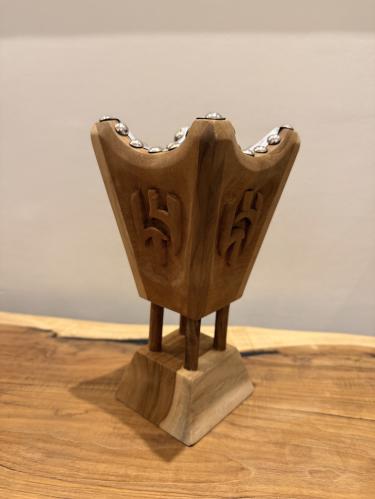Teak wood incense holder with Al Hilal logo