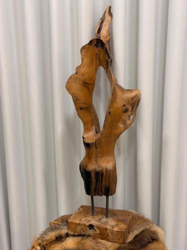 Wooden decor from natural teak wood height: 85 cm