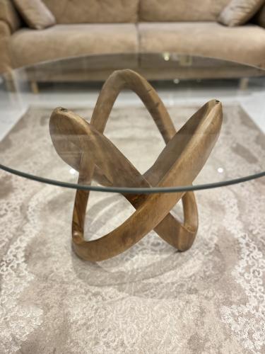طاولة نجميه الارتفاع 45 من خشب التيك (بدون قزاز )