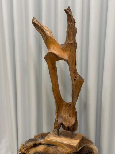 Wooden decor from natural teak wood height: 85 cm