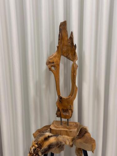 Wooden decor from natural teak wood height: 85 cm