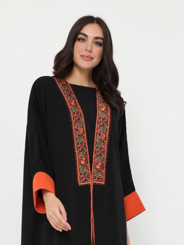 عباية كريب بكلفة هندية اورنج