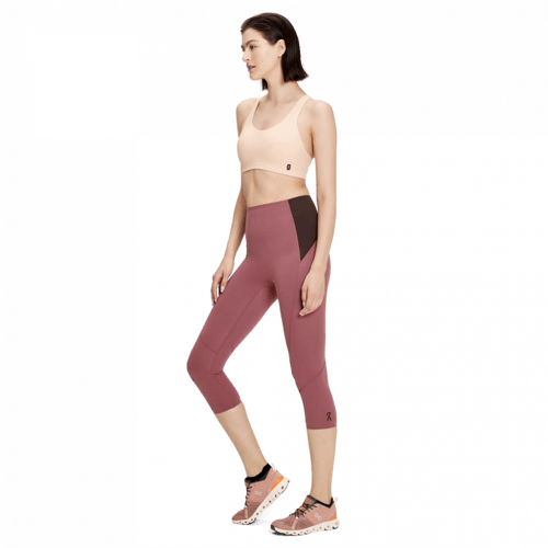 أون رننج بنطال ضيق بطول 3/4 -نسائي لون كرزي