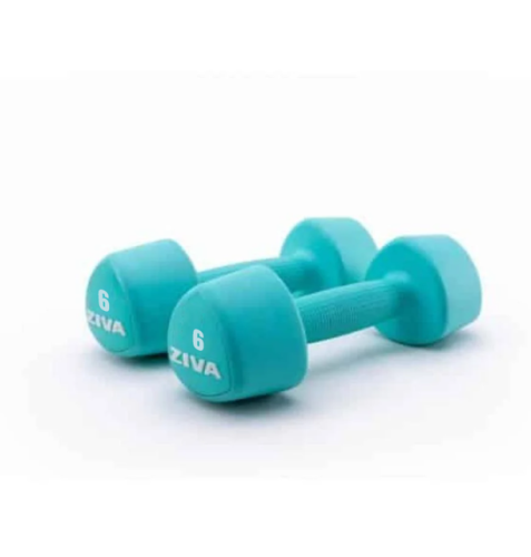 طقم دمبل (أثقال) من ZIVA تركواز - 6كجم