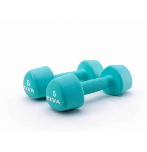 طقم دمبل (أثقال) من ZIVA تركواز - 5كجم