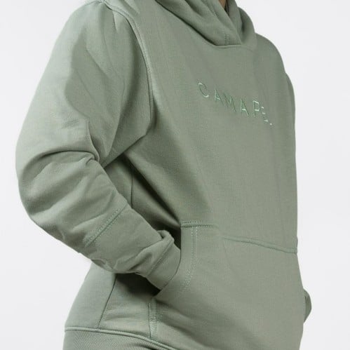 هودي نسائي / رجالي بياقة كبيرة زيتي