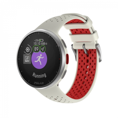 بولار - ساعة لياقة Pacer Pro أبيض/أحمر