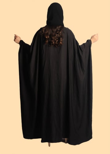 عباية سوداء حرير مغسول مميزة