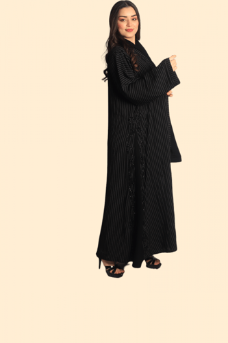 عباية سوداء قماش كريب