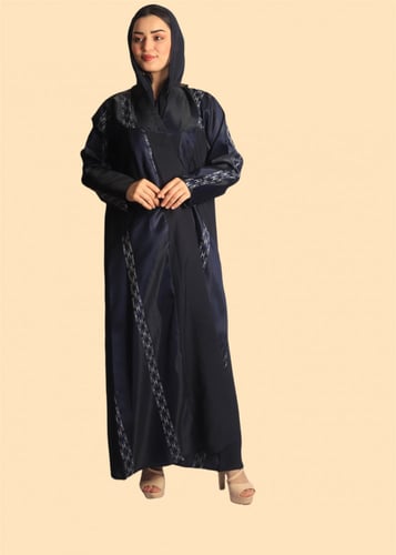 عباية ملونة كتَّان وجاكار بتصميم مميز