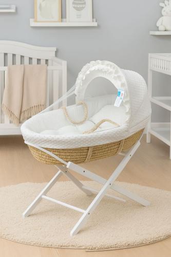 سلة موسى مع حامل ثابت ابيض