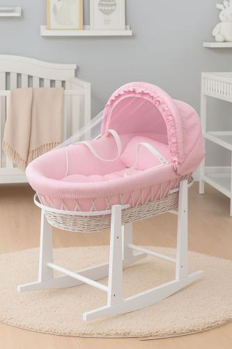 سلة موسى مع حامل هزاز ابيض