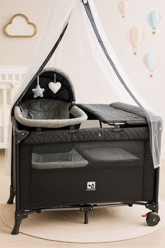 سرير ومحبس لعب متنقل متعدد الاستخدام