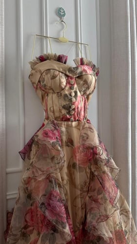 فستان برنت اورجنزا بطانه تفته