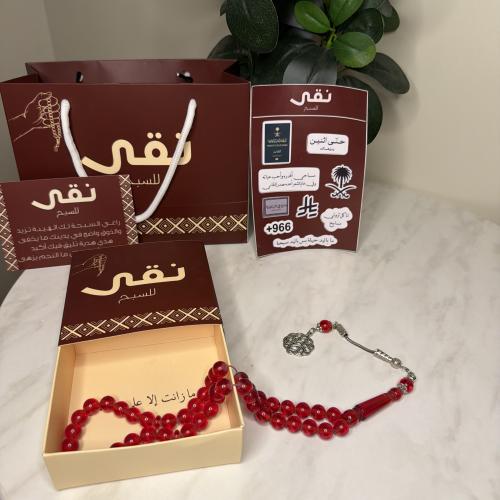 سبحه بكلايت احمر شفاف