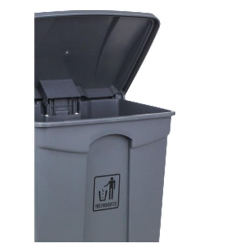 سلة نفايات بلاستيكية مع دعاسة - سعة 50 لتر بيج/رما...