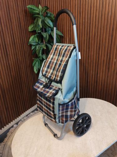 عربة تسوق بعجلتين ونقشات متعددة