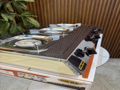 موقد غاز استيل 3 عين أوتوماتيك OKAE