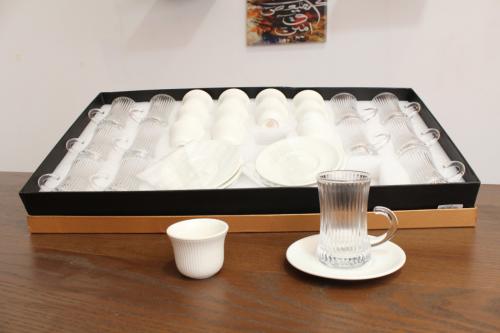 طقم فناجيل وكاسات شاهي وقهوة 36قطعة