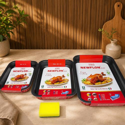 Non-stick Newflon tray set 3 pieces
