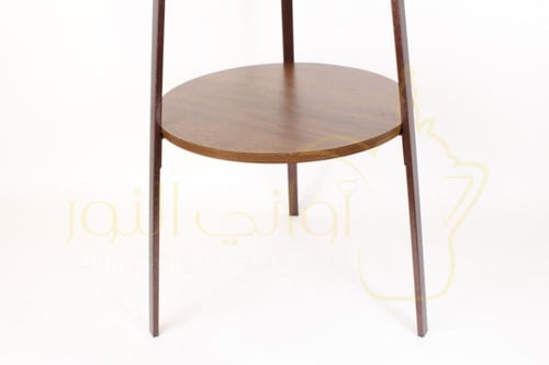 علاقة ملابس 2 أرفف دائرية خشبية