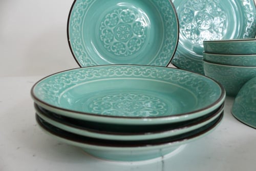 طقم سفرة بورسلان 16 قطعة فاخر