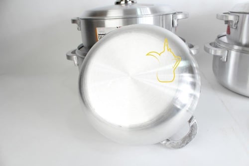 طقم قدور باكستاني عريض المنيوم ثقيل 5 مقاسات