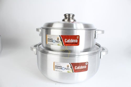 طقم قدور باكستاني عريض المنيوم ثقيل 5 مقاسات