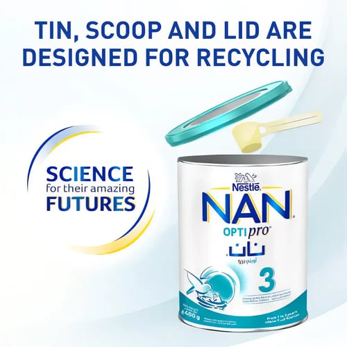 نان أوبتي برو حليب أطفال للنمو رقم 3 حجم 400 جرام