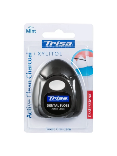 تريزا خيط تنظيف الأسنان بالفحم النشط و النعناع 40م...