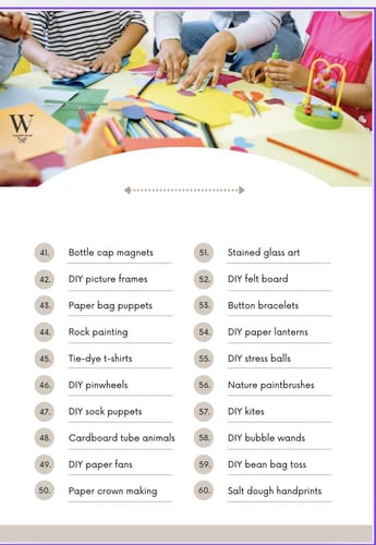 الفنون والحرف التقليدية أفكار مخصصة للأطفال E