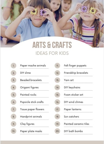 الفنون والحرف التقليدية أفكار مخصصة للأطفال E