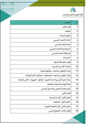سجل التقويم الذاتي المدرسي