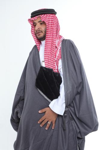 Gray Kashmiri fur-lined cloak