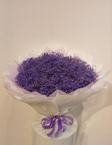 Bouquet of gypsophila, color and packaging upon re...