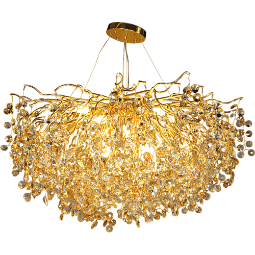 نجف مودرن ذهبي شفاف عسلي E14*15L قطر 100 سم