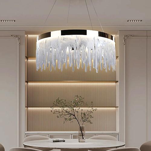 نجف مودرن ذهبي لون الانارة 3اضاءات 75 واط قطر 80 س...