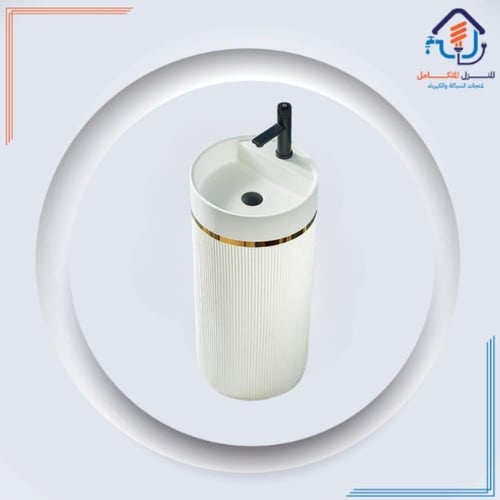 غسلة حمام برميل مودرن لون ابيض