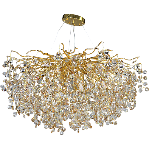 نجف مودرن ذهبي شفاف عسلي E14*15L قطر 100 سم