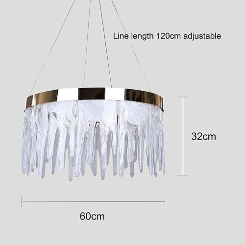 نجف مودرن ذهبي لون الانارة 3اضاءات 55 واط قطر 60 س...