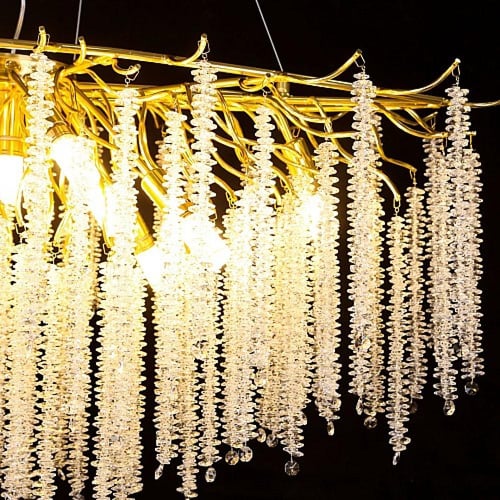 نجف مودرن العرض 1.60 متر ذهبي مع شفاف E14*16L مقاس...