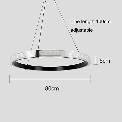 نجف مودرن حلقة اسود لون الانارة 3اضاءات 105 واط مق...