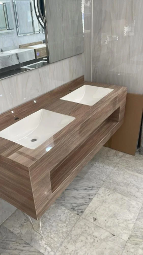 مغسلة حوضين ديكور 140سم