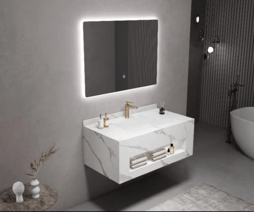 مغاسل ديكور رخام صناعي مقاس 60سم صندوق