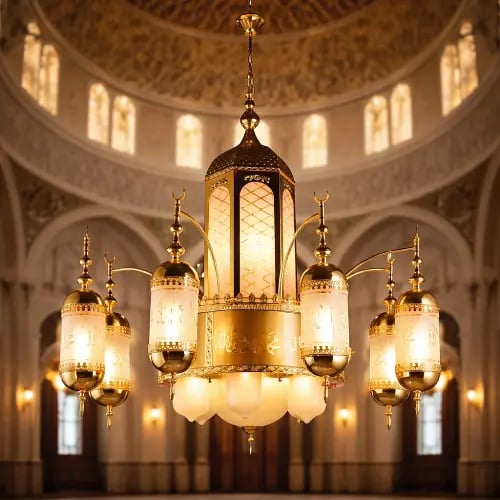 نجف مساجد لفظ الجلالة E27*20L مقاس قطر 100 سم