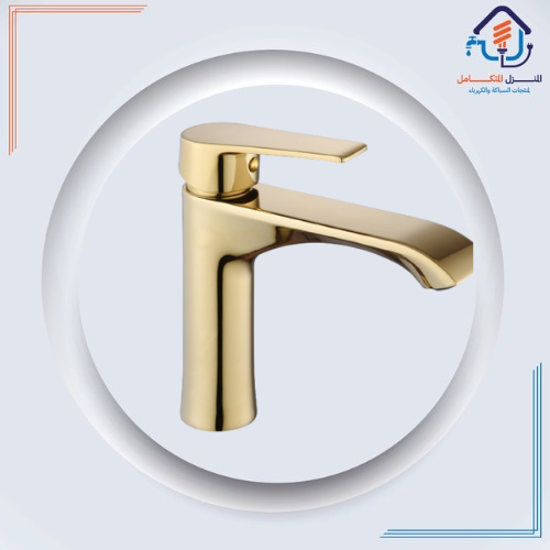 خلاط مغسلة معتق أصفر قصير مقاوم للصدأ